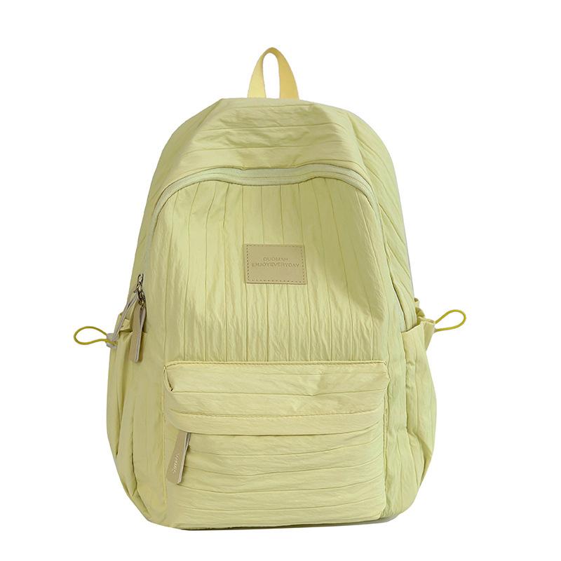 

Однотонные сумки Повседневный универсальный Высококачественный женский дорожный рюкзак Студенческая школьная сумка S жёлтый