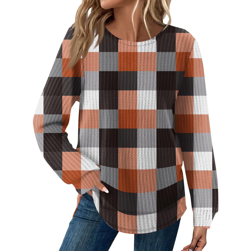 Women's Fashion Loose Long Sleeve Round Neck Casual Top