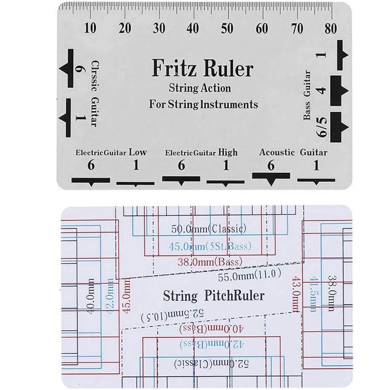 T-Shaped Guitar Radius Gauge & String Spacing Ruler Set