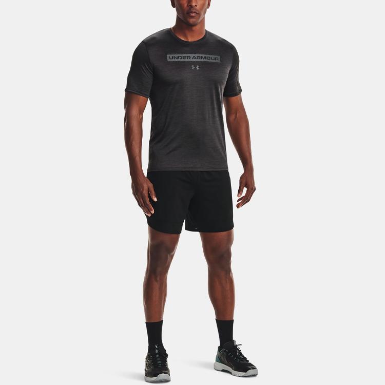 Under Armour Casual Training Sports Round Neck Breathable T-Shirt Men Tops Black 1365216-001