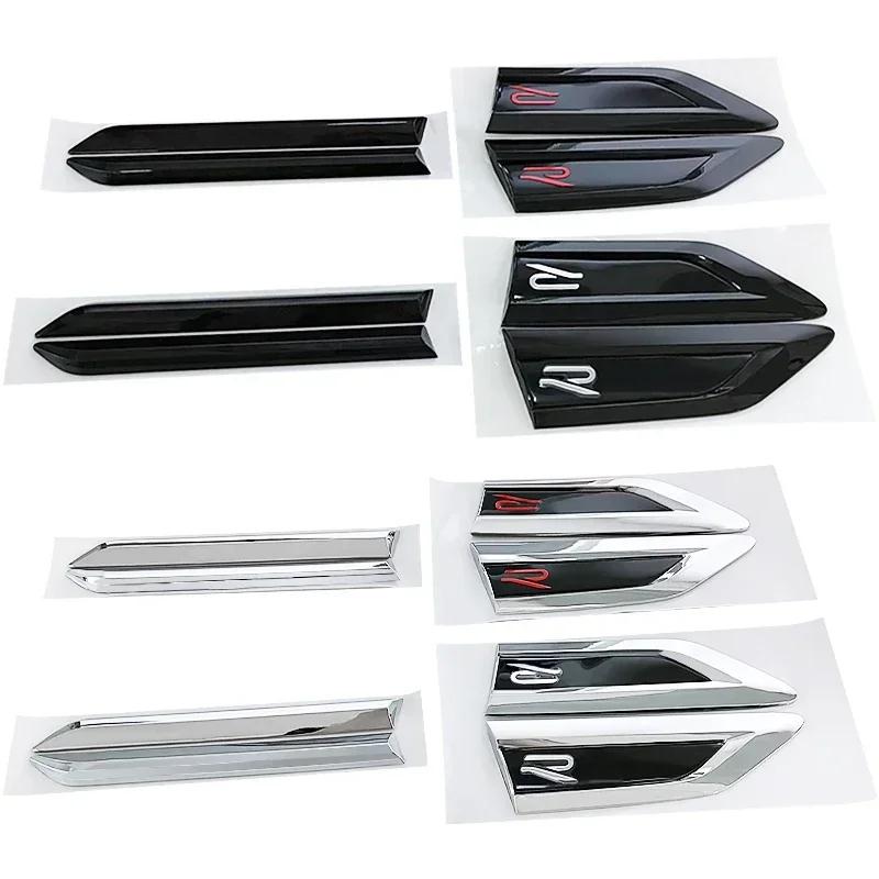 Valve Stems Caps 4Pcs Car Fender Side Emblem Bumper Strip Badge Sticker For Volkswagen VW Rline GTI 4MOTION Polo Golf Jetta Tigu zw7
