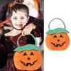 Goodie Bag Halloween Pumpkin Plush Tote Bucket, Cute Trick-or-Treat Bag, Soft Fabric Pouch Candy Basket with Handle for Kids Girls Boys Party Favors