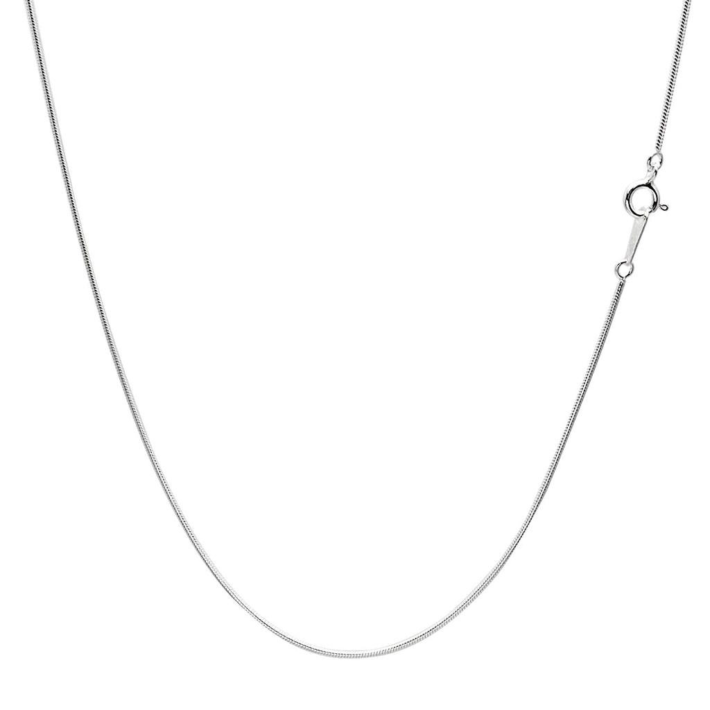 Sears Snake Chain Silver 55cm Necklace, 925, 1.1mm Wide,