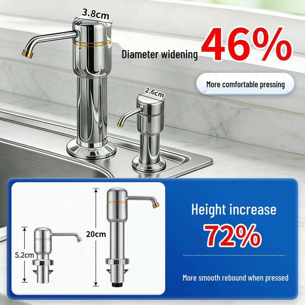 Universal No-Drill Kitchen Sink Soap & Vegetable Washer Dispenser