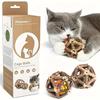 Interactive Rattan Cage Cat Toy | Ball-Shaped, Chew and Play, Dental Health & Teeth Cleaning for Indoor Cats | Suitable for All Breeds, Without