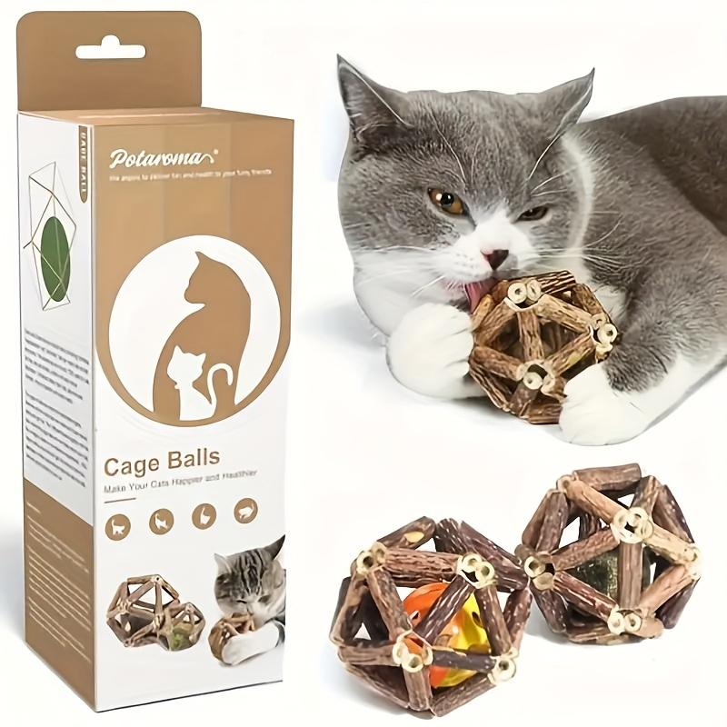 Interactive Rattan Cage Cat Toy | Ball-Shaped, Chew and Play, Dental Health & Teeth Cleaning for Indoor Cats | Suitable for All Breeds, Without