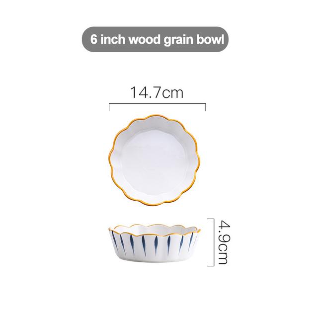 Japansk Ramen salladsskål Europeiskt porslin Söt keramisk soppskål Set Blanda risskålar Koreanskt kök Hushållsservis