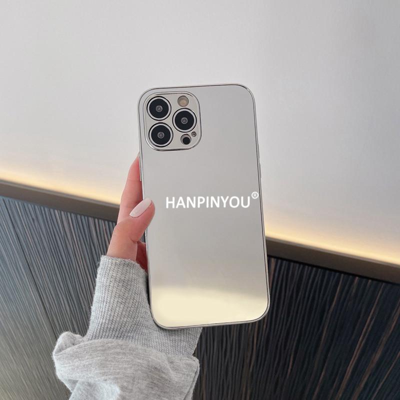 

Золотой серебряный глянцевый зеркальный чехол для телефона, однотонный цвет для Apple iPhone 16, 15, 14, 13, 12, 11 ProMax Plus, противоударный чехол для зеркала для макияжа, твердая задняя крышка iPhone 16 Pro Max