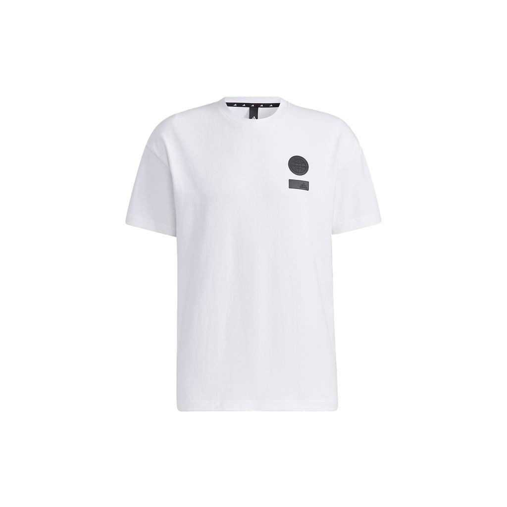 adidas T Shirts Men's White Crew Neck Moderate Straight Fit GP0855