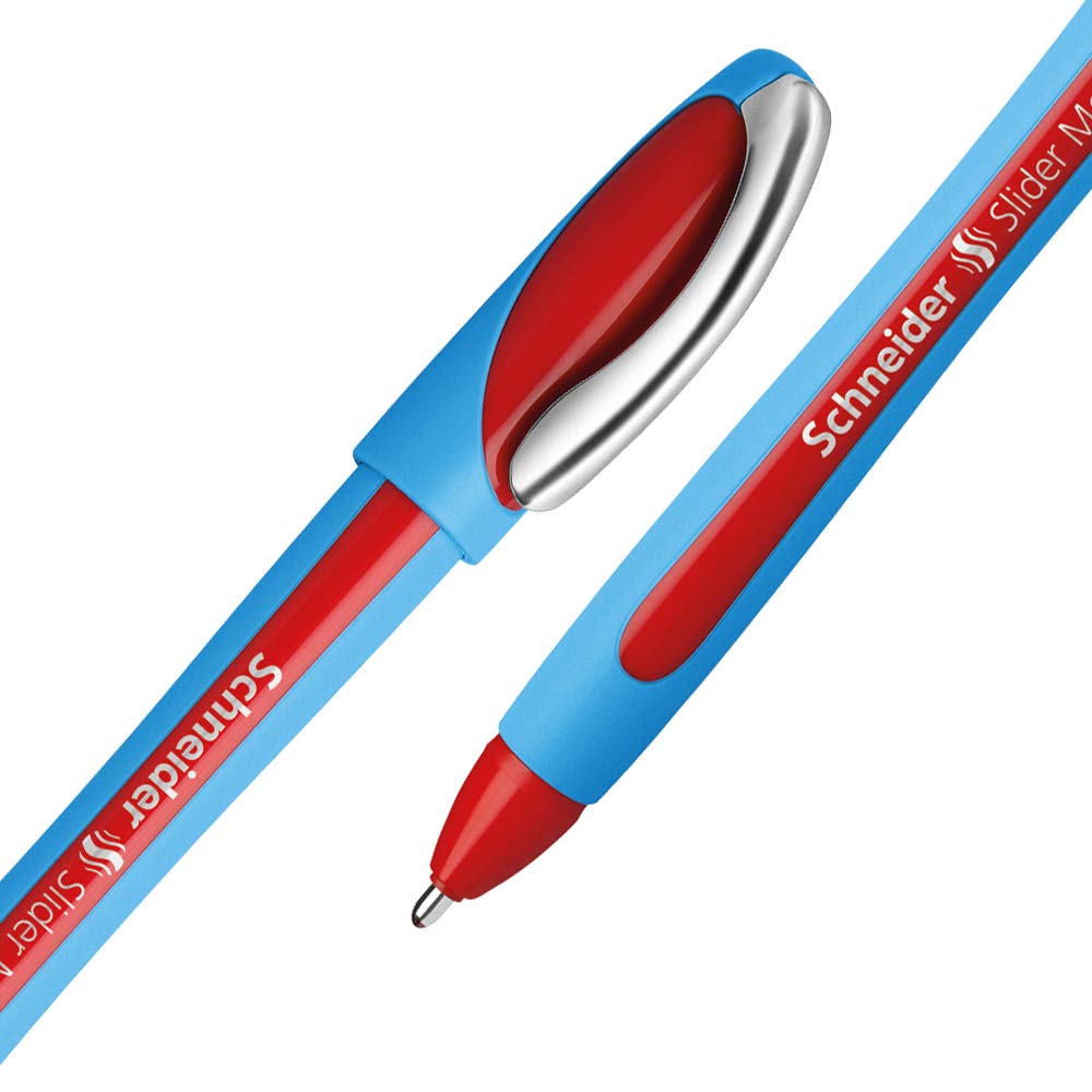 Schneider Slider Memo XB Ballpoint Pen, Extra Bold, Set of 3, Red Ink, SM150202