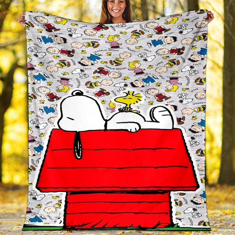 Snoopy's Adventure Print Flannel Blanket, Soft Warm Lightweight Throw Blanket for Living Room,Sofa Bed Camping Office