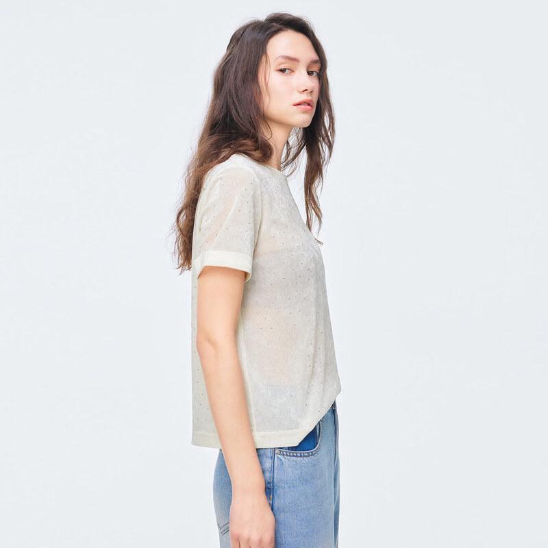 Women's Loose Fit Embellished Short Sleeve T-Shirt