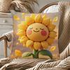 Butterfly Sunflower Series Throw Pillow Covers With Digital Printing Of Short Plush Fabric Car-Shaped Sofa Cushion Home Decor