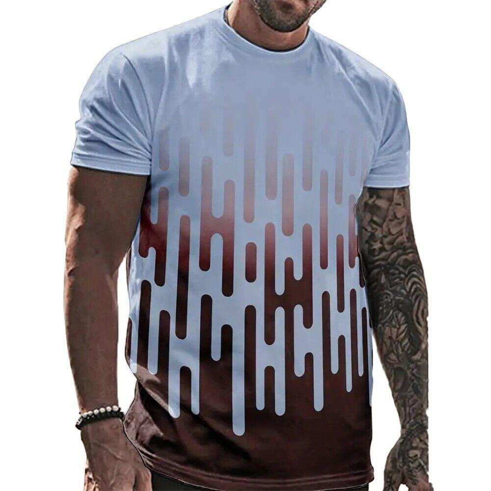 Summer Men's Women's 3D Printing Quick-drying Fitness T-shirts Light Breathable Short-sleeved Tees Fashion Daily Casual Tops