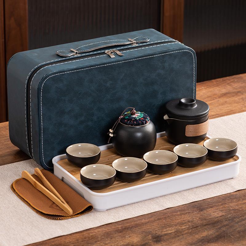 Travel tea set Ceramic express cup Portable one pot two cups Company business gifts Holiday souvenirs