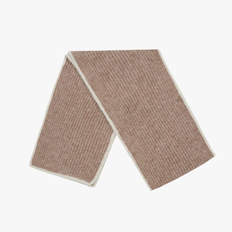 Saint Luxure Alpaca Boucle Line Muffler Brown