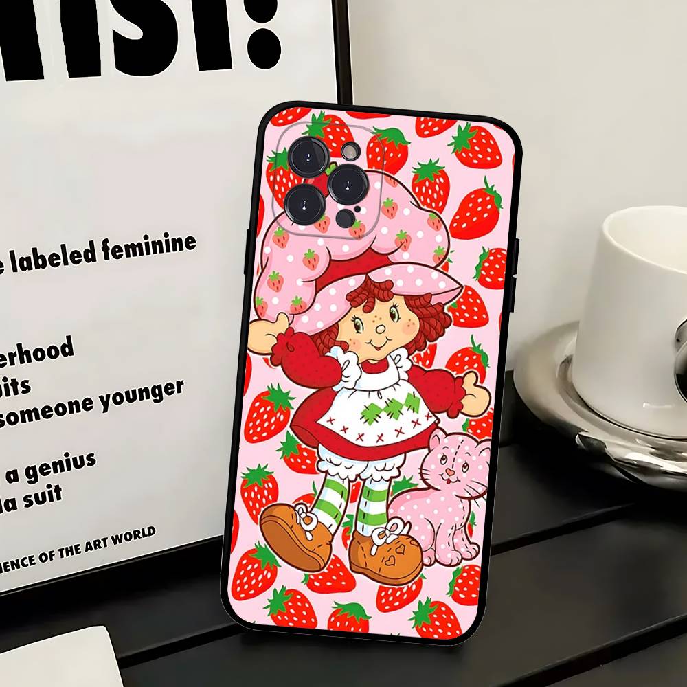 Cartoon Girl S-Strawberry S-Shortcake Phone Case For Iphone 17 16 15 16e 14 13 12 11 Pro Max Plus Case Cover Coque