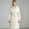 New products in winter are in stock, comfortable and warm, solid color, medium and long, super thick hooded strap cotton jacket.