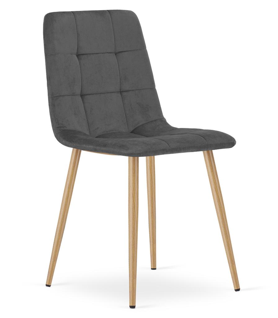 KARA chair - dark gray velvet / wood color legs x 1