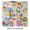50 Creative Back-to-School Graffiti Stickers for Guitar, Refrigerator, Desktop & Headphones