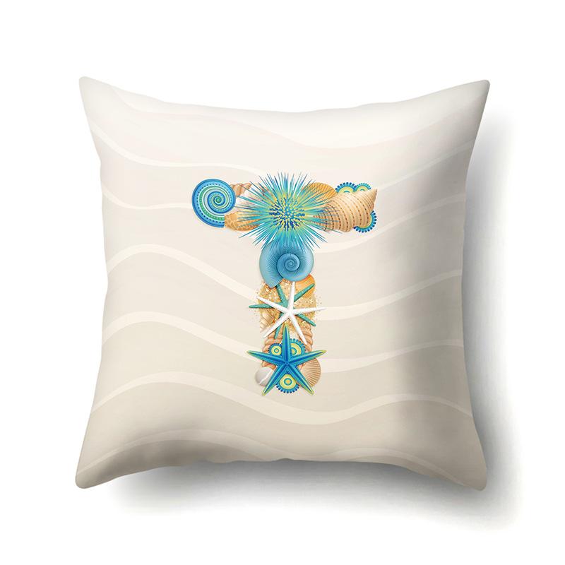 Polyester Pillow Case Decoration Home Furnishing 26 English Letter Printing Pillow Case Car Lumbar Pillow Bedside Mat