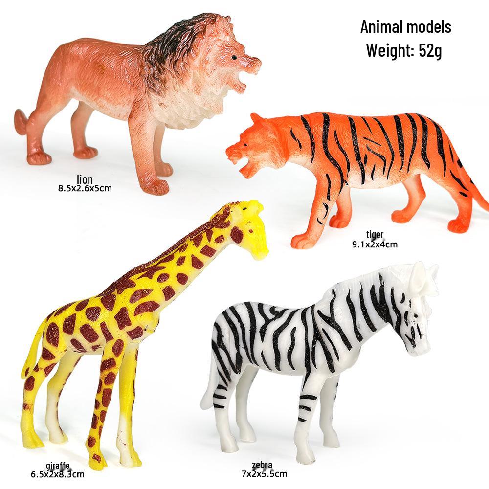 "1-9 inch Plastic Animal & Dinosaur Model Toy Set"