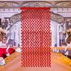 Day Romantic Valentines Decor Red Heart Curtain For Wedding Celebration And Decoration Home