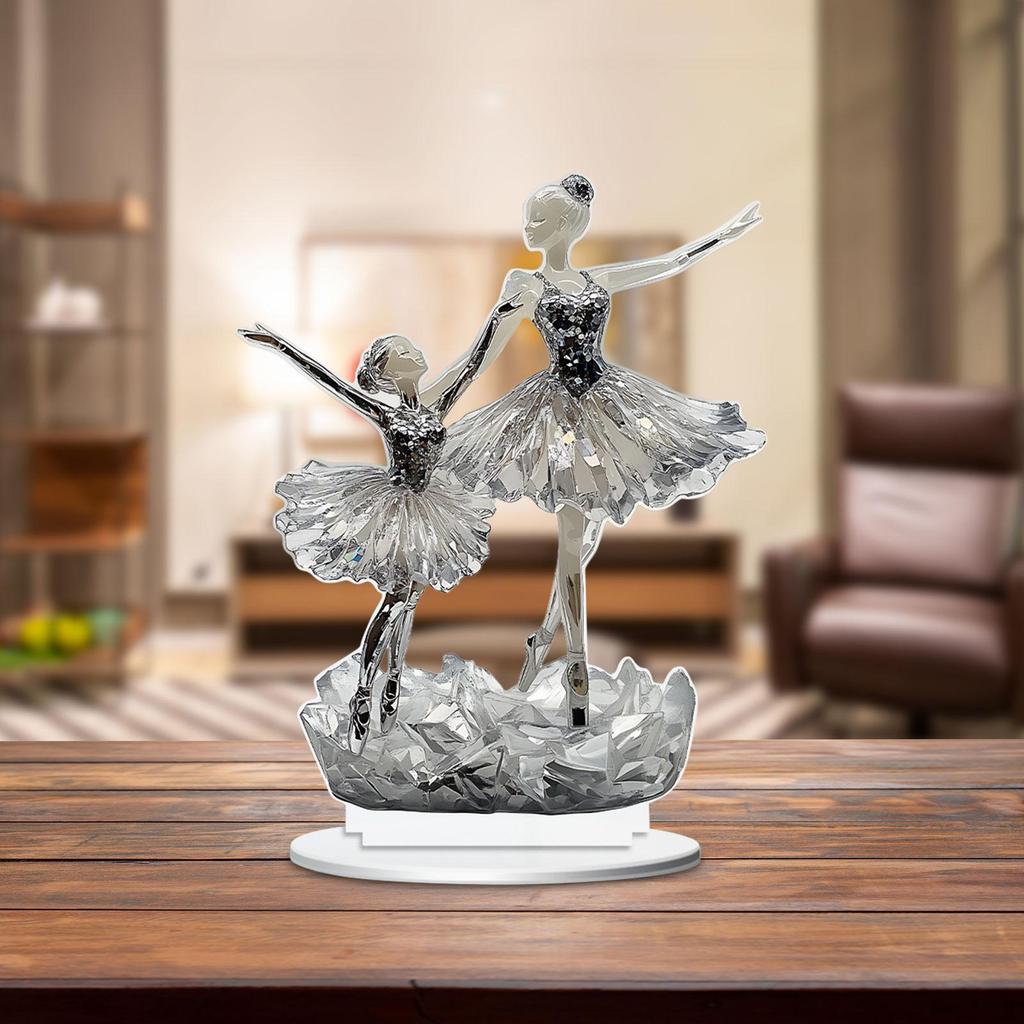 2D Ballerinaer Akryldekorasjon Ballettdanser Skilt for Hjemmehylle