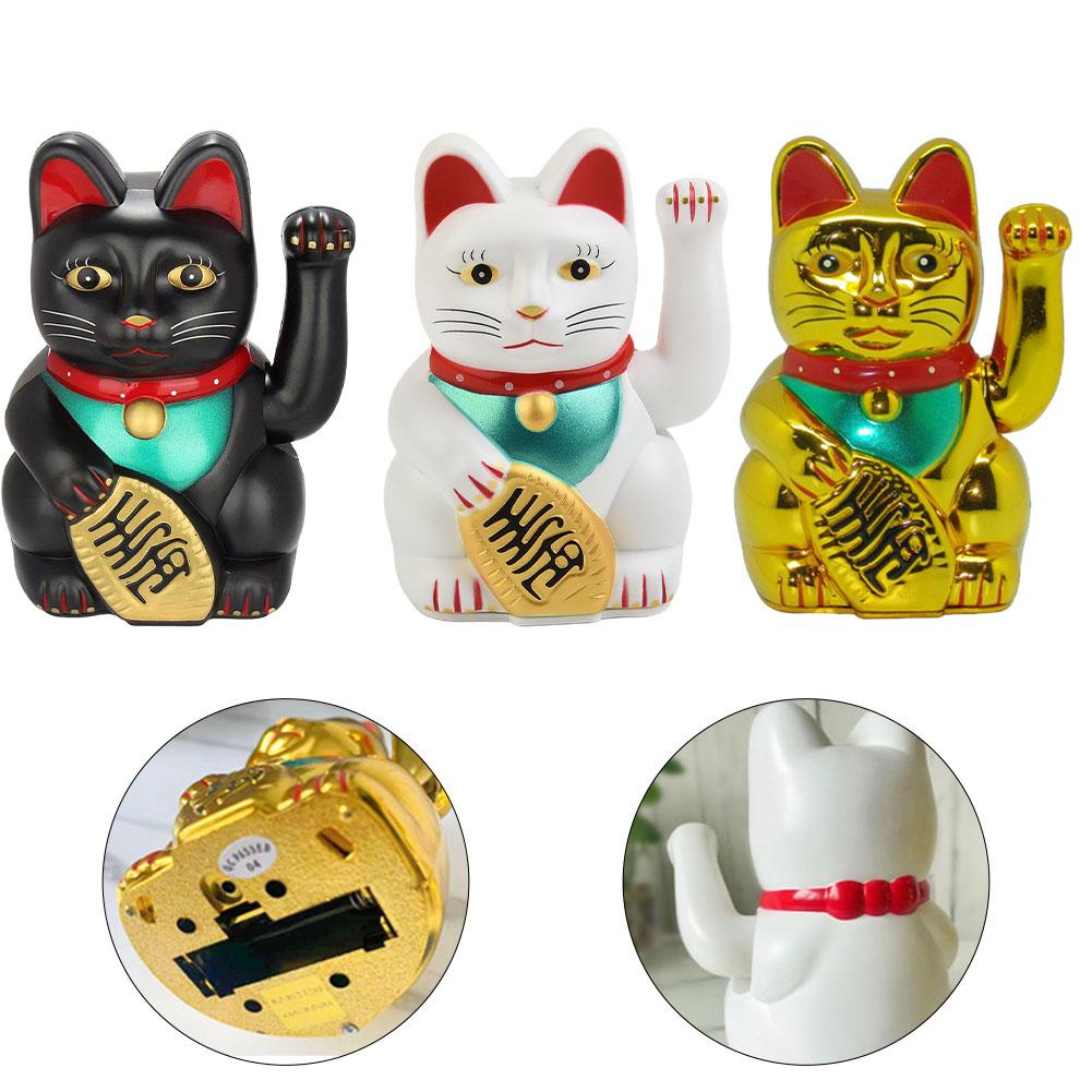 Rifeng Electric Waving Lucky Cat 6 Inch Ideal for New Store Opening High Quality Plastic Wealth and Treasure Indication Cat
