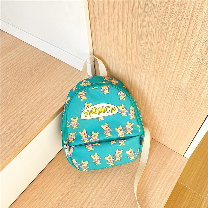 Stylish And Cute Preschool Backpack For Kids Durable Canvas Material Bright Colors зелёный