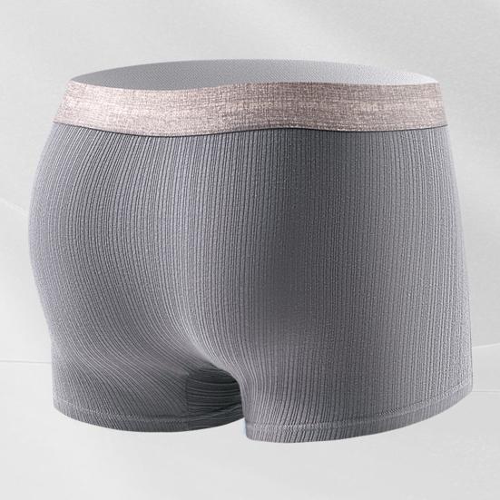 5Pcs Men Boxer Underwear Mid-rise Elastic Waistband Slim Fit Breathable Boxer Briefs Moisture-Wicking U-Convex Panties Daily Wear