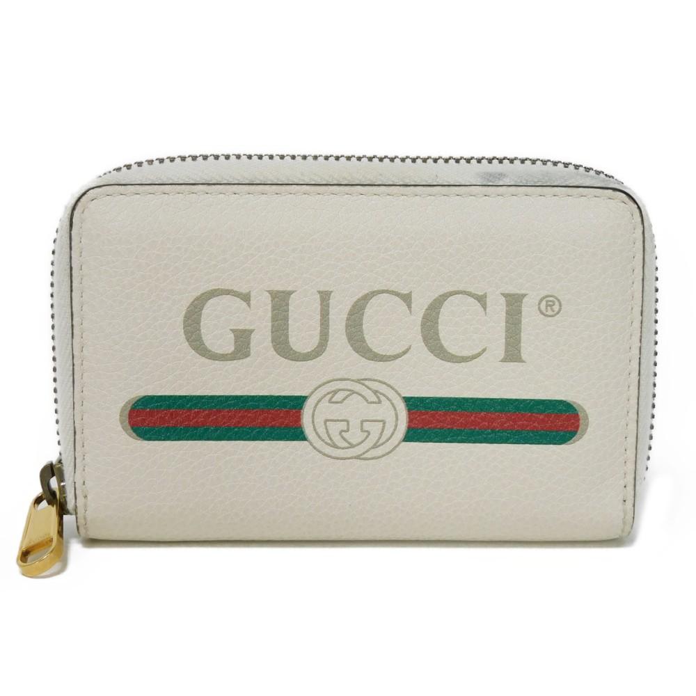 

Б/у 9539 Компактный кошелек на молнии 496319 0GCAT 8820 7943 Shelley Webb Белый принт с винтажным логотипом Унисекс из Японии