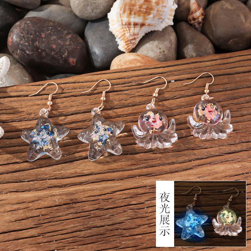 Holiday style tropical fruit earrings women ins niche luminous pineapple strawberry earrings seaside dopamine earrings tide