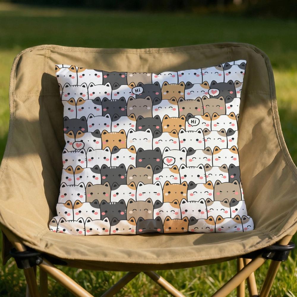 

Cute Cats Themed Cushion Cover Soft Reversible Durable Pillow Cover MultiScene Use for Home Car Daily Comfort 30X30cm