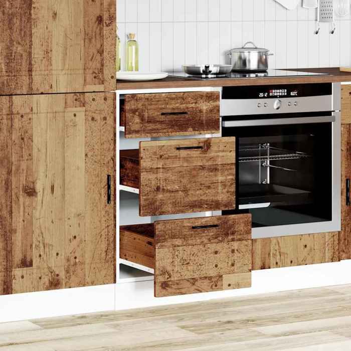 VidaXL Kitchen Cabinet Porto Old Wood Engineered Wood, Sink Cabinet, Kitchen Cabinet with Drawer, Cabinet of 854228