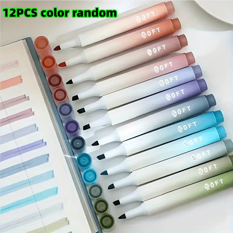 

Набор из 12 градиентных хайлайтеров со случайными цветовыми сочетаниями, мягкие тона, подходит для рисования и скетчинга студентов, цветные ручки для выделения