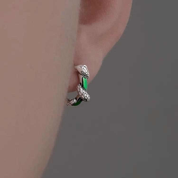

New Fashionable Design with Super Sparkling Small Snake Style Earrings, High Grade Trendy Spirit Snake Earrings