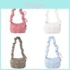 Cotton Shoulder Bag For Women Waterdrop Shape With Zipper Closure For Daily Use