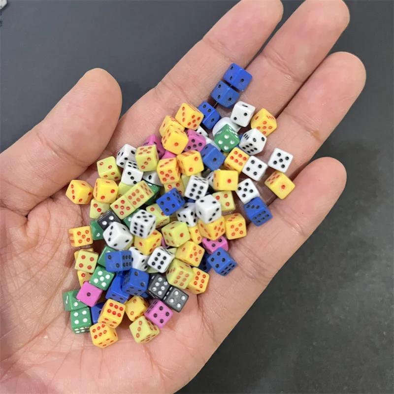 100Pcs 5*5*5Mm Mini D6 Acrylic Gaming Dice Solid Cube Set Standard Six Sided For Board Game Accessories
