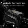 Waterproof Bicycle Top Tube Bag with Mobile Phone Holder and Saddle Storage
