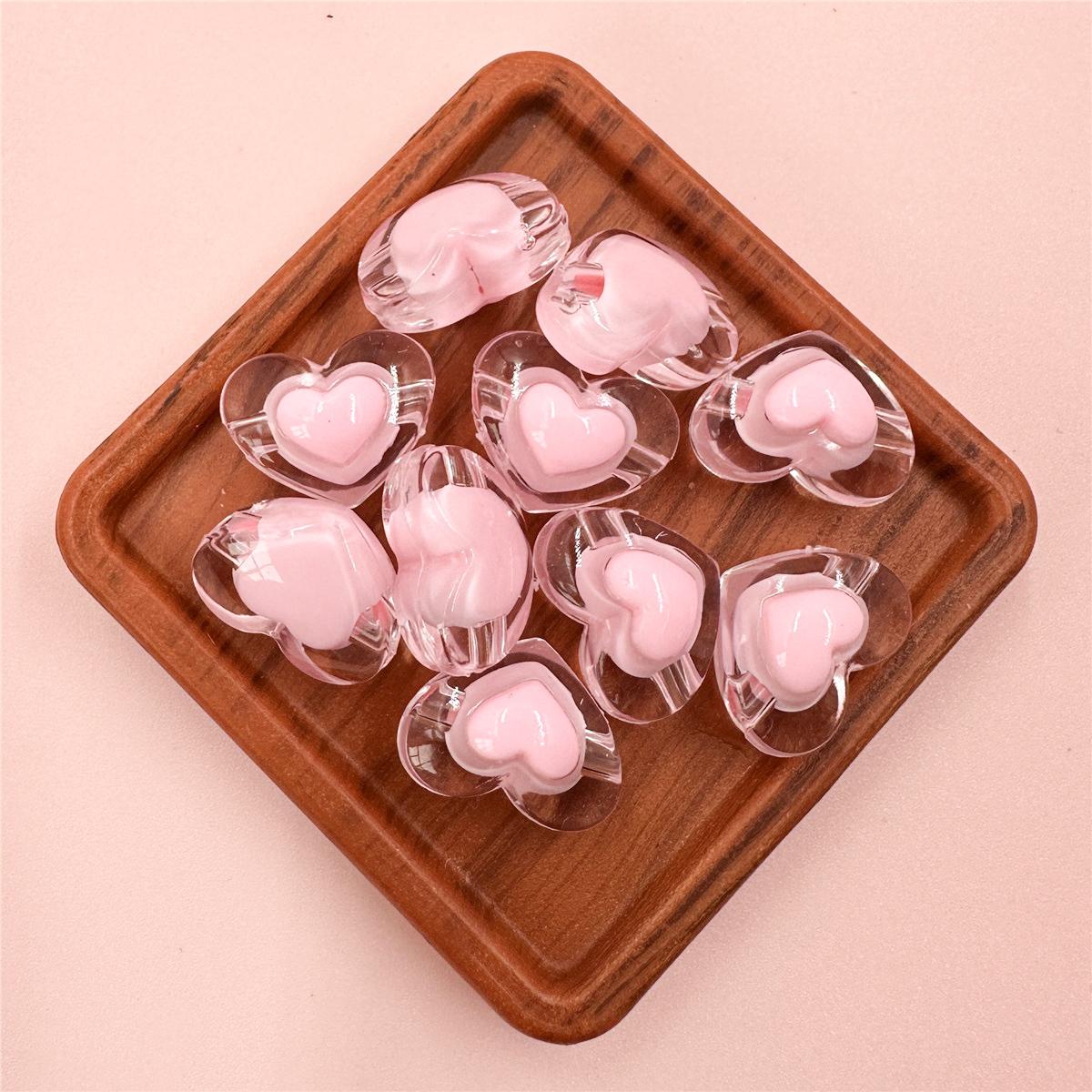 

10 шт. Изготовление ювелирных изделий 13*17 мм свободные бусины в форме сердца, поделки своими руками для ожерелья, браслета, кулона розовый