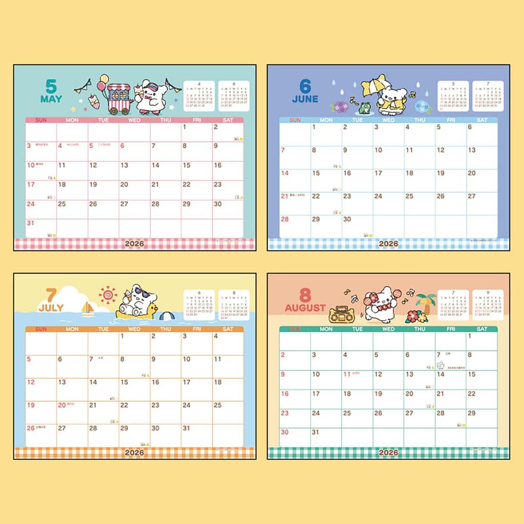 Sanrio 2026 Hanamaru Obake Paper Desktop Ring Calendar (622206)