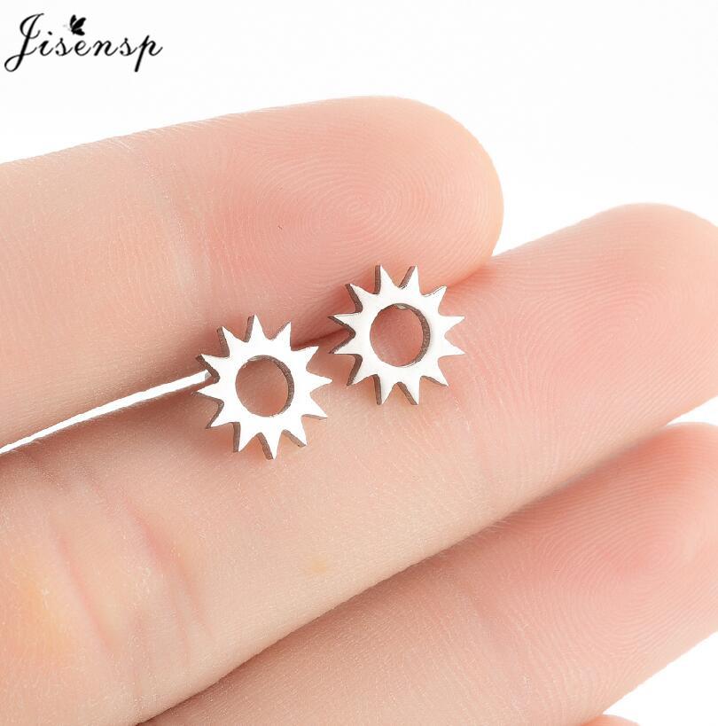 Ethnic Sun Totem Stud Earrings Personality Stainless Steel Heart Key Lock Arrow Earings for Women Geometric Jewelry Oorbellen