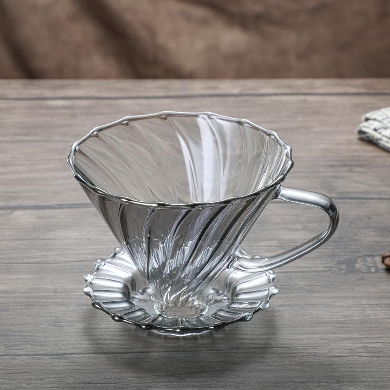 New Glass Soot Vertical Pattern Cloud Pot Coffee Pot 600ml Set Soot V60 Filter Funnel Filter Cup