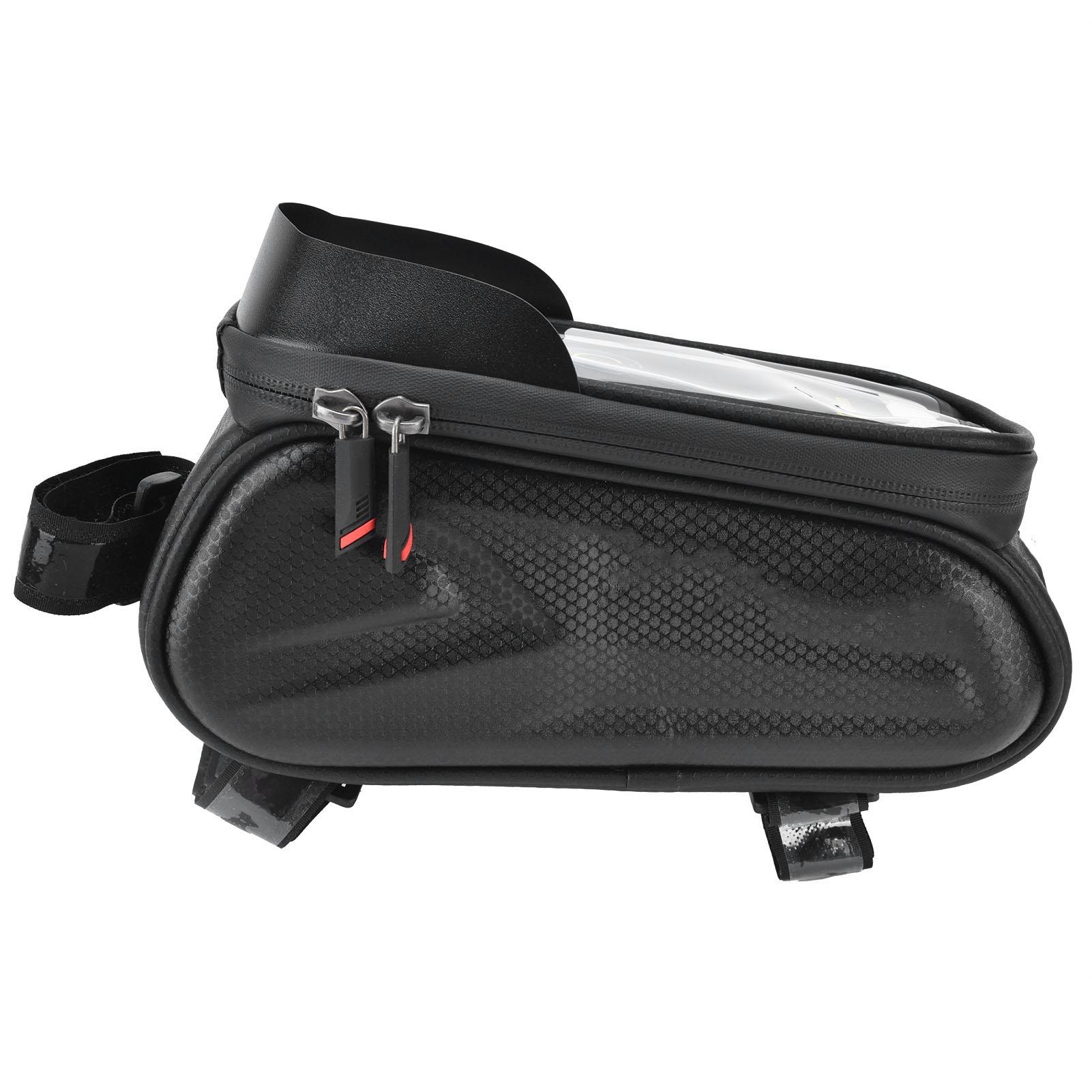 Bicycle Bag Waterproof Mountain Road Bicycle Front Frame Tube Saddle Bag Touch Screen Phone Holder for Outdoor Sports