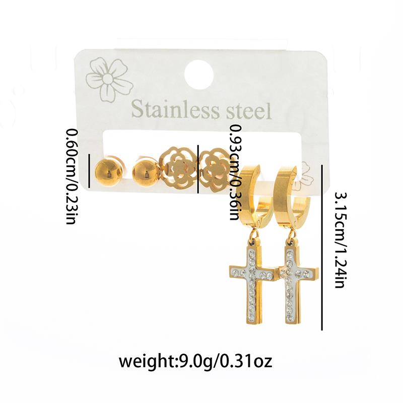 Stainless Steel Butterfly Heart Star Round Earrings For Women Fashion Simple Daily Jewelry Gifts Wholesale