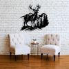 Forest Wildlife Metal Wall Art Deer Mountain Silhouette Steel Sculpture Home Decor