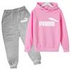 Kinder Herbst Winter Kleidung Hoodie Buchstaben Marke Pullover Jungen Mädchen 3-12 Jahre Sweatshirt+Hose Charmantes Freizeit Party Sport Set