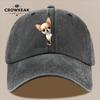 Pc Niedliches Cartoon Chihuahua Muster Gedruckte Baseballkappe Sommer Lässiges Bekleidungszubehör Schwarze Papa Trucker-Kappe Atmungsaktiv und