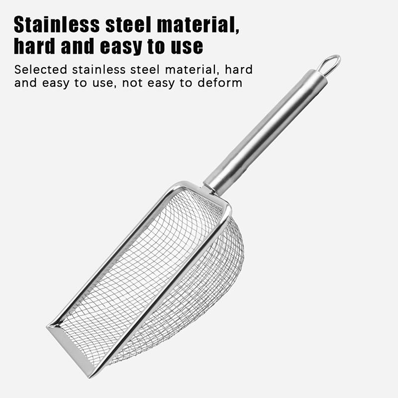 Pet Cleaning Tools Stainless Steel Feces Shovel Net Cat Litter Shovel Reptiles Lizard Sand Shovel Mesh Screen Fecal Spoon